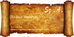 Szász Ambrus névjegykártya